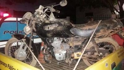 Motocicleta depois do acidente