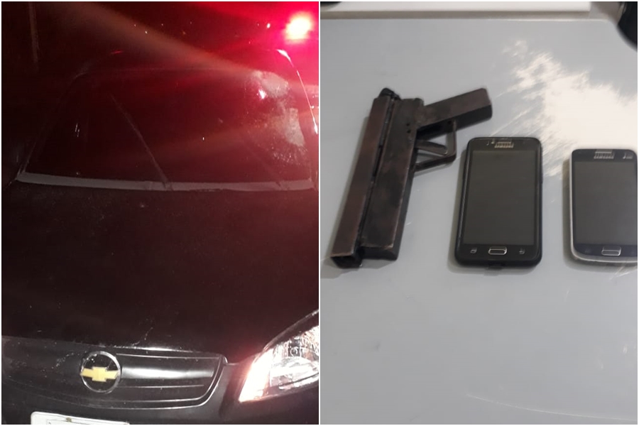 carro roubado arma apreendida